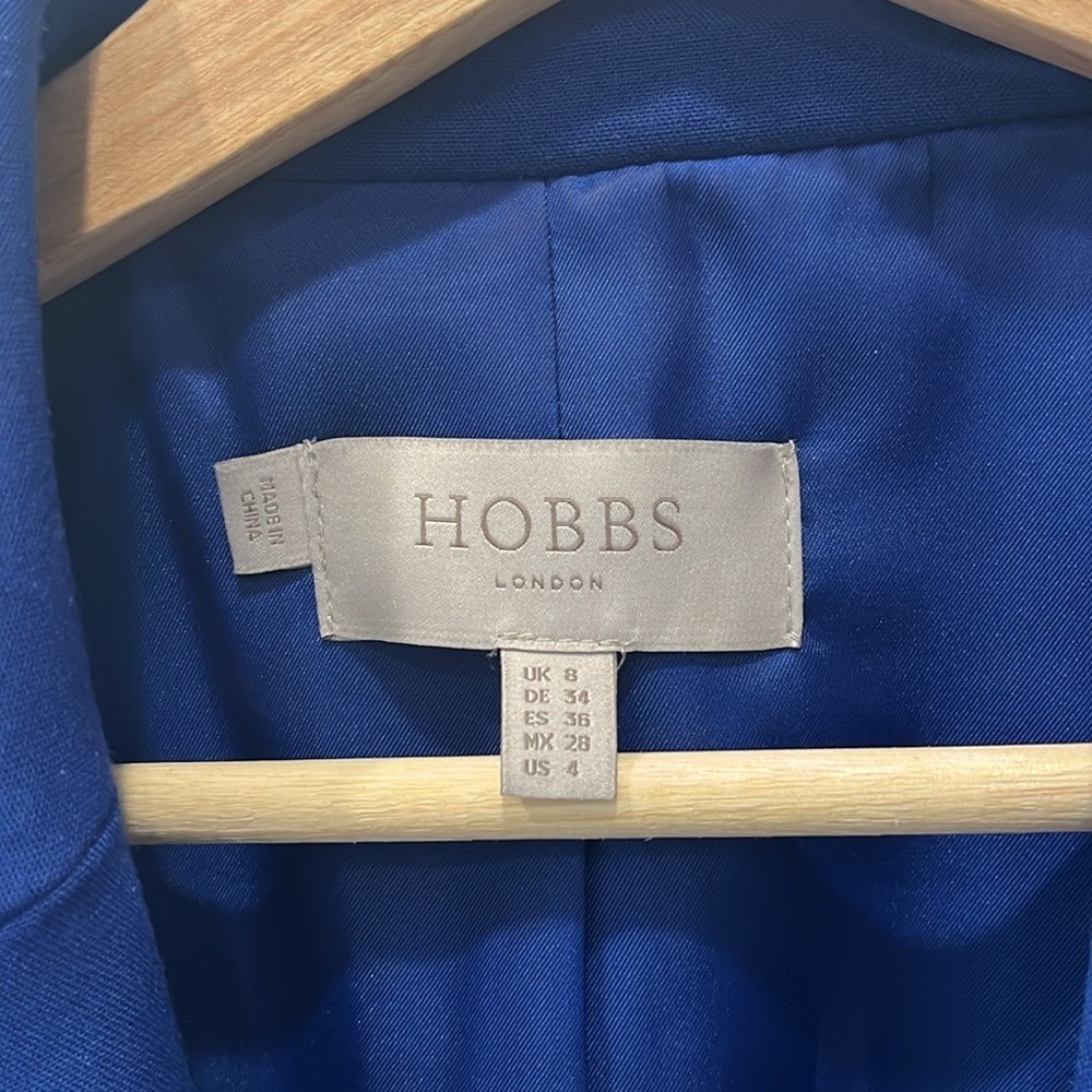 Hobbs Blue Single Button Tailored Blazer US Size 4 - Picture 2 of 5